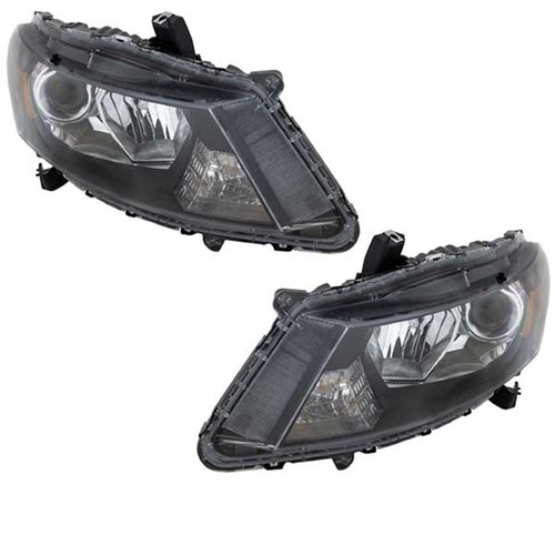CAPA For 08-12 Accord Coupe Headlight Headlamp w/Smooth Contour Signal SET PAIR - Image 2