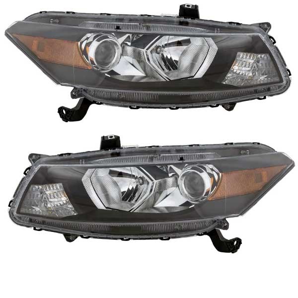CAPA For 08-12 Accord Coupe Headlight Headlamp w/Smooth Contour Signal SET PAIR