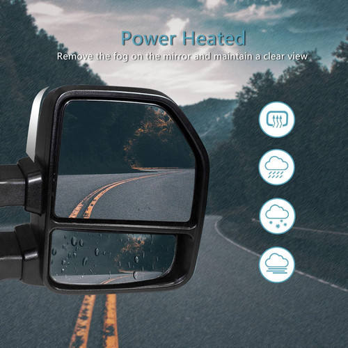 2015-20 Ford F-150 Towing Mirrors Power Heated Turn Signal–Compatible Replacemen - Image 5
