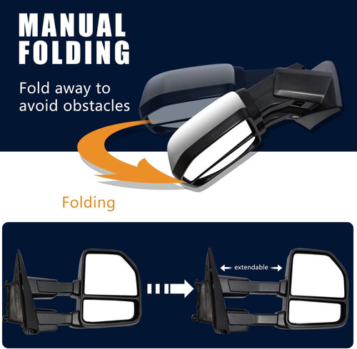 2015-20 Ford F-150 Towing Mirrors Power Heated Turn Signal–Compatible Replacemen - Image 6