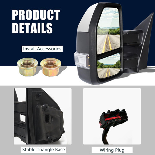 2015-20 Ford F-150 Towing Mirrors Power Heated Turn Signal–Compatible Replacemen - Image 7