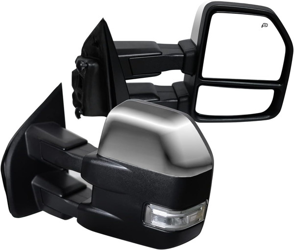 2015-20 Ford F-150 Towing Mirrors Power Heated Turn Signal–Compatible Replacemen