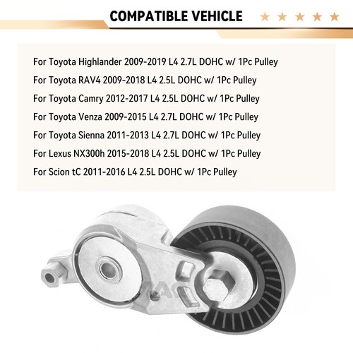 Belt Tensioner For 2012 2013 2014 2015-2017 Toyota Camry L4 2.5L 16620-36013 - Image 7