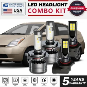 For Toyota Prius 2004-2009 Combo LED Headlight Kit Hi/Lo Beam+Fog Light Bulb