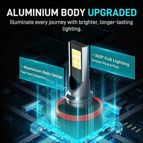 For Toyota Prius 2004-2009 Combo LED Headlight Kit Hi/Lo Beam+Fog Light Bulb - Image 11