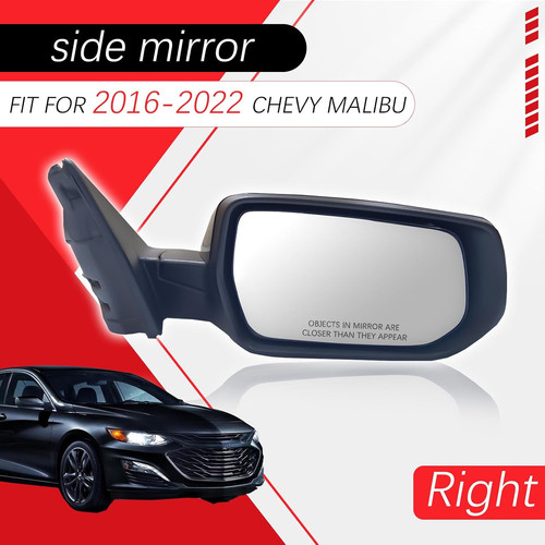 Passenger Right Side View Mirror Assembly Compatible with 2016-2022 Chevy Malibu - Image 2