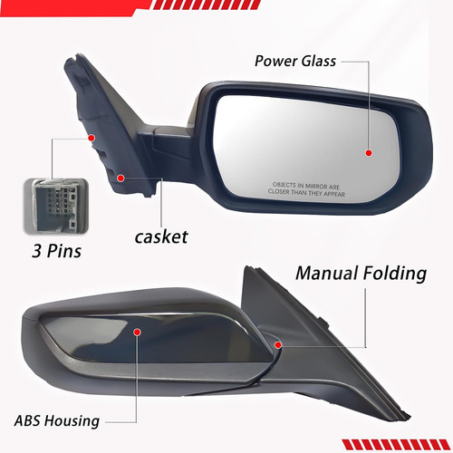 Passenger Right Side View Mirror Assembly Compatible with 2016-2022 Chevy Malibu - Image 4