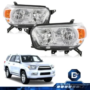 Pair For Toyota 4Runner 2010-2013 Headlight Halogen Chrome Clear Lens Headlamps
