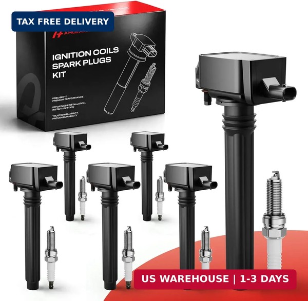 Set of 6 Ignition Coil Packs & Iridium Spark Plugs for Dodge Grand Caravan Duran
