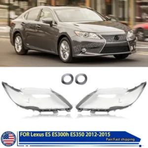 Pair Front Headlight Cover Lens For Lexus ES350 ES300h 2013 2014 2015 Left & Right