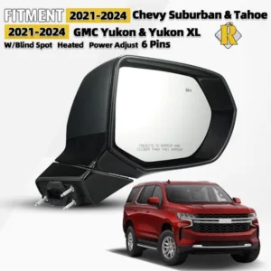 Side Mirror For 2021-2024 Chevy Suburban Tahoe GMC Yukon Right W/Blind Spot 6Pin
