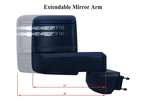Passenger Right Side Black Tow Mirror For 19-25 Chevy Silverado GMC Sierra 2500 - Image 3