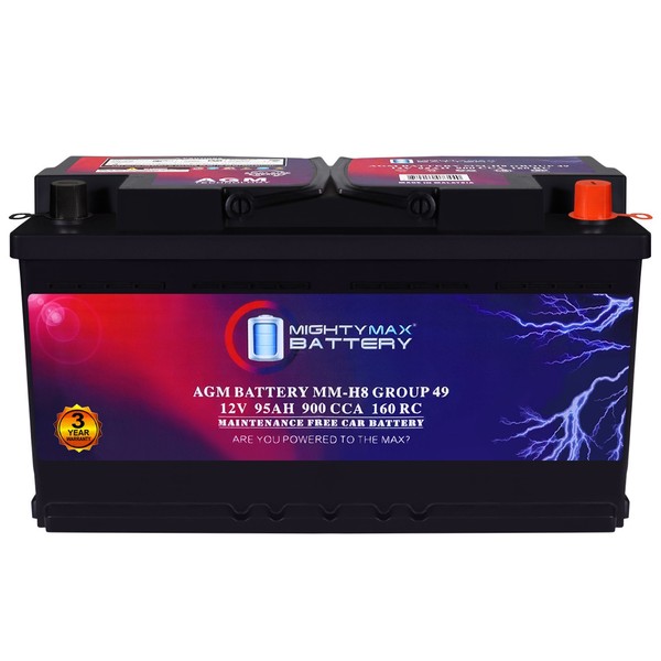 Mighty Max MM-H8 Group 49 12V 95Ah 160RC 900CCA Battery Replaces Ram 1500 14-18