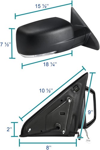 Right/Passenger Side For 13-19 Ram 1500 Power Fold + Heated + LED Signal Mirror - Image 3