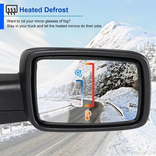 Right/Passenger Side For 13-19 Ram 1500 Power Fold + Heated + LED Signal Mirror - Image 5