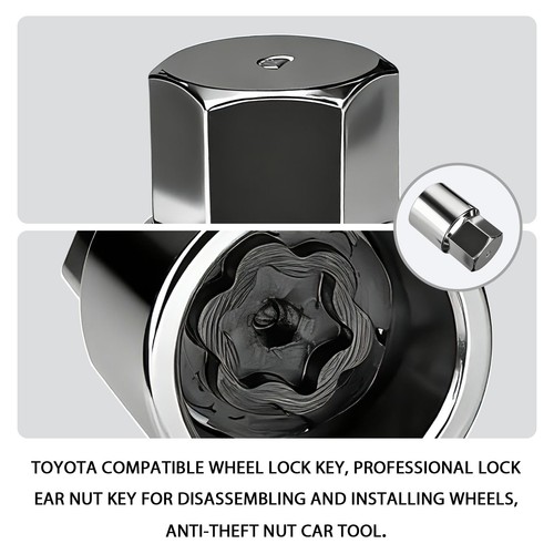 D-Wheel Locking Lug Nut Removal Tool Key for Toyota, Professional Anti-Theft ... - Image 6