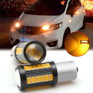 2x 1156 BA15S LED Front Turn Signal Blinker Light Bulbs 3000K Amber for Hyundai