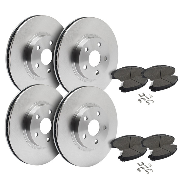 Front & Rear Brake Rotors + Ceramic Pads for 2019-2023 Toyota RAV4