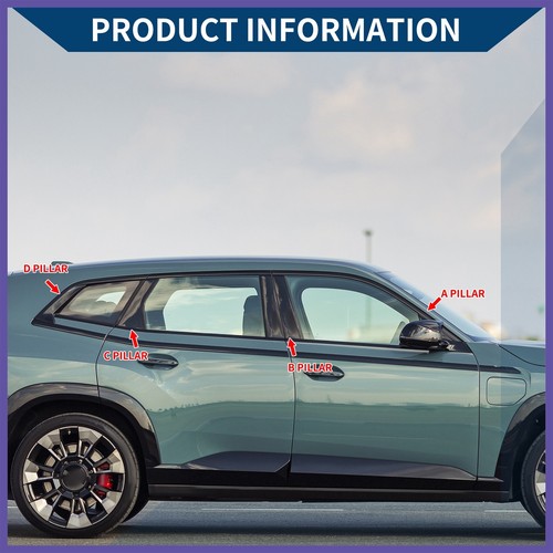 6 Pcs Door Pillar Window Trim for Jeep Cherokee 2014-2020 Black New - Image 9