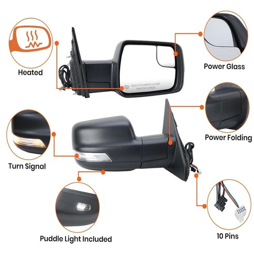 Power Fold Side Mirror Fit Ram 1500 2019 2020 21-2024 Passenger W/Signal Heated - Image 3