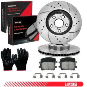Front Drilled Slotted Rotors Ceramic Pads Kit for 03-08 Toyota Corolla L4 1.8L