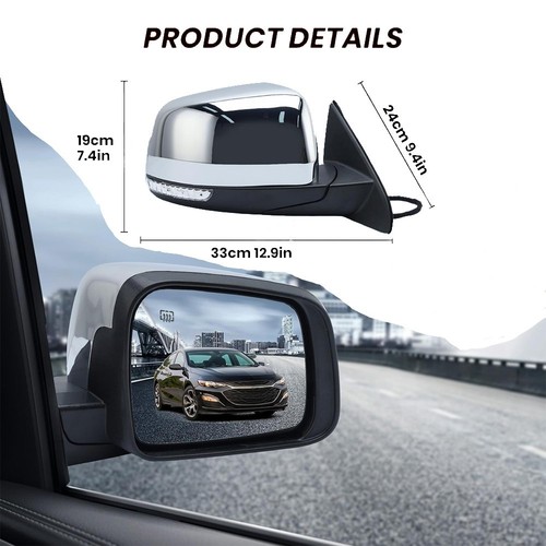 2011-2022 Jeep Grand Cherokee Passenger Side Manual Fold Mirror w/ Blind Spot - Image 2