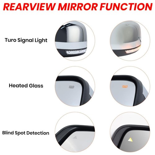 2011-2022 Jeep Grand Cherokee Passenger Side Manual Fold Mirror w/ Blind Spot - Image 5