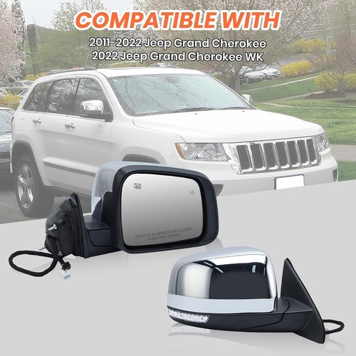 2011-2022 Jeep Grand Cherokee Passenger Side Manual Fold Mirror w/ Blind Spot - Image 10