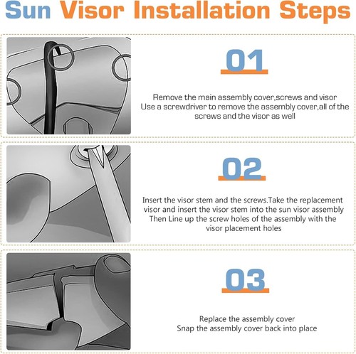 Left & Right Gray Sun Visor w Sunroof Pair For 09-16 Toyota Venza 74320-0T022-B1 - Image 16