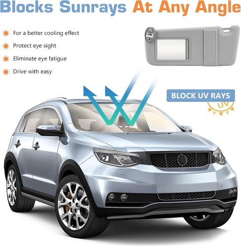 Left & Right Gray Sun Visor w Sunroof Pair For 09-16 Toyota Venza 74320-0T022-B1 - Image 8