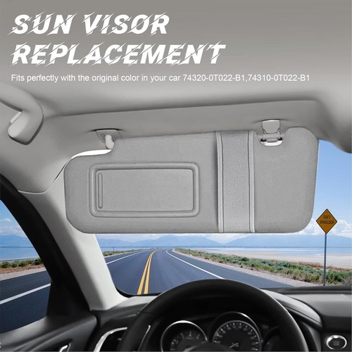 Left & Right Gray Sun Visor w Sunroof Pair For 09-16 Toyota Venza 74320-0T022-B1 - Image 11